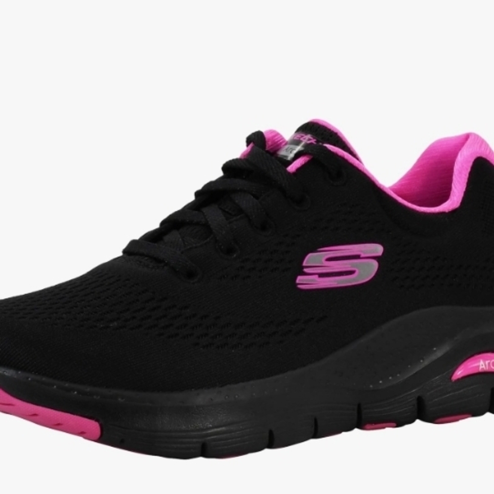 Skechers Black and Pink Sneakers with Athletic Mesh